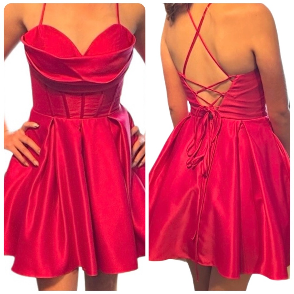 Blondie Nites Hot Pink Satin Prom Dress - Size 3 - LIKE NEW!!! ✨